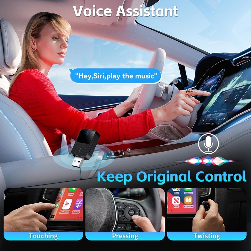 حوامل لاسلكي CarPlay و Android Auto 2 في 1، حوامل Android Auto لاسلكي متطور 2025 مع واي فاي 5 جيجاهز وبلوتوث سريع ومستقر لأيفون iOS 12+/ أندرويد 11+ - Image 5