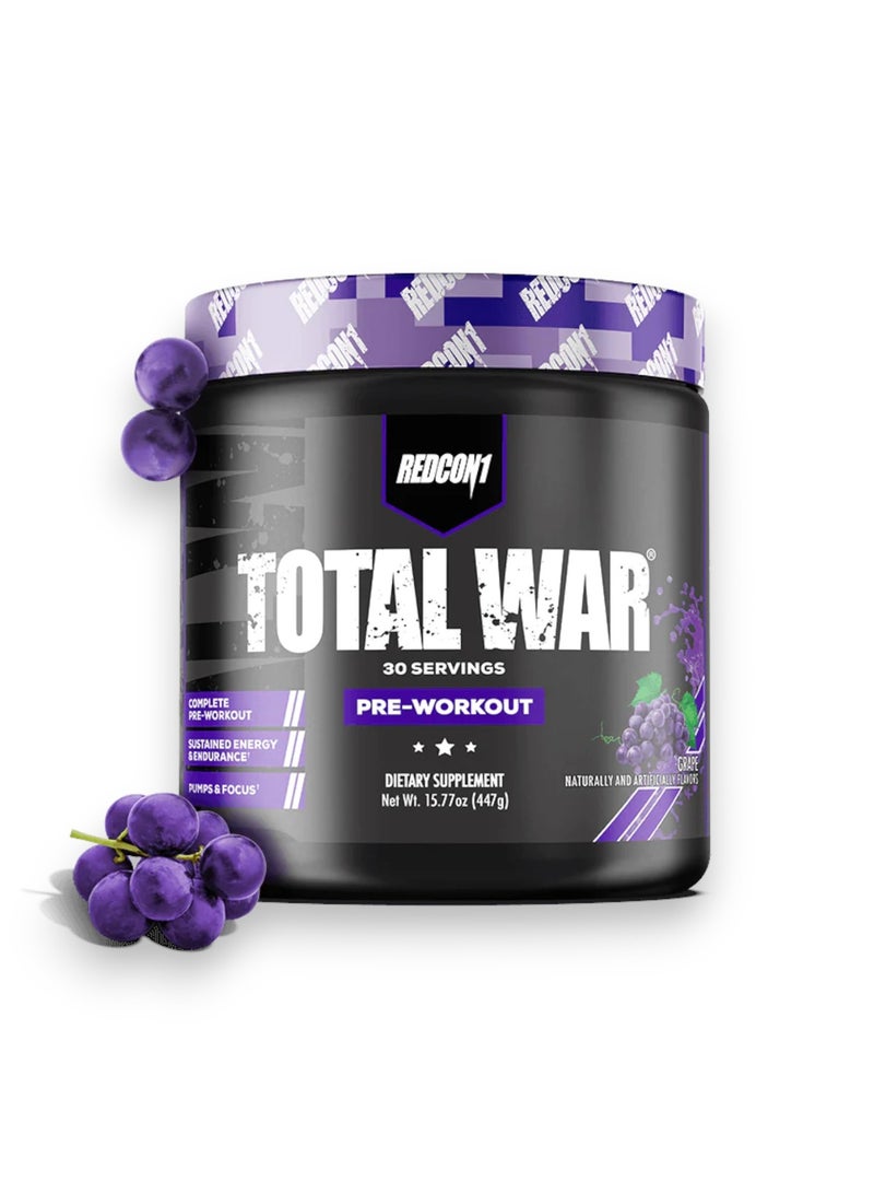 Total War Pre -Workout, Grape Flavour, 30 Servings