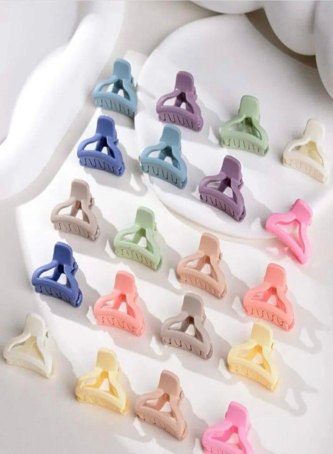 Radhya Accessories Mini Matte Finish Colorful Hair claws for Women Small Clutchers for Girls Hair clips for girls hair clip for Women (Pack of 12) Random shape Strong grip clawclips - Image 1