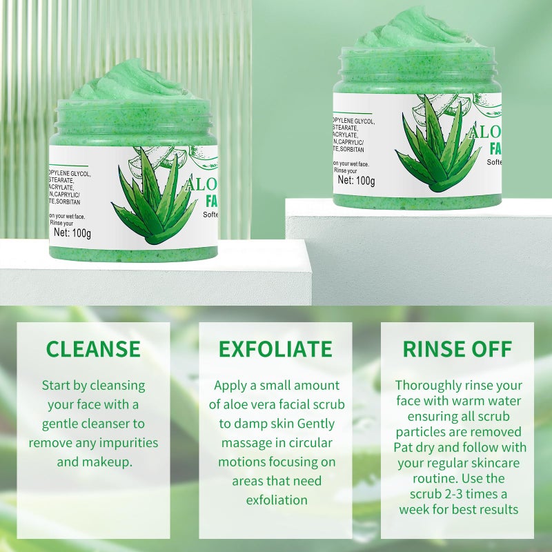 IREV Aloe Vera Facial Scrub & Cleanser - Exfoliating Face Wash for Blackheads & Acne - Image 5
