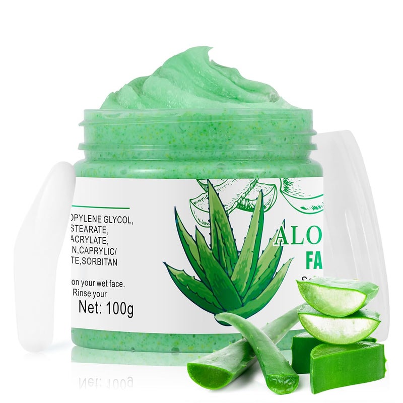 IREV Aloe Vera Facial Scrub & Cleanser - Exfoliating Face Wash for Blackheads & Acne - Image 1