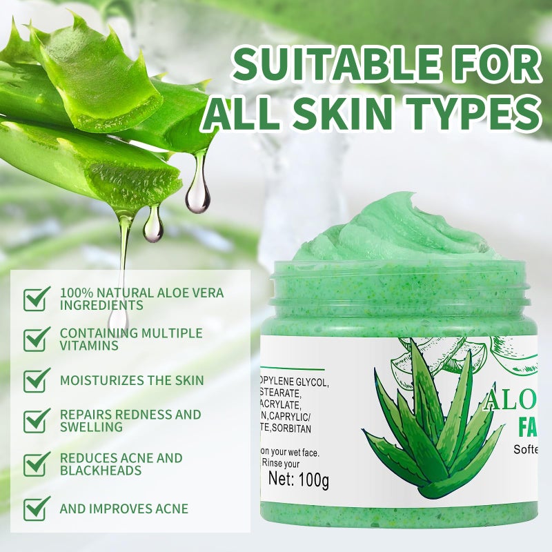 IREV Aloe Vera Facial Scrub & Cleanser - Exfoliating Face Wash for Blackheads & Acne - Image 3