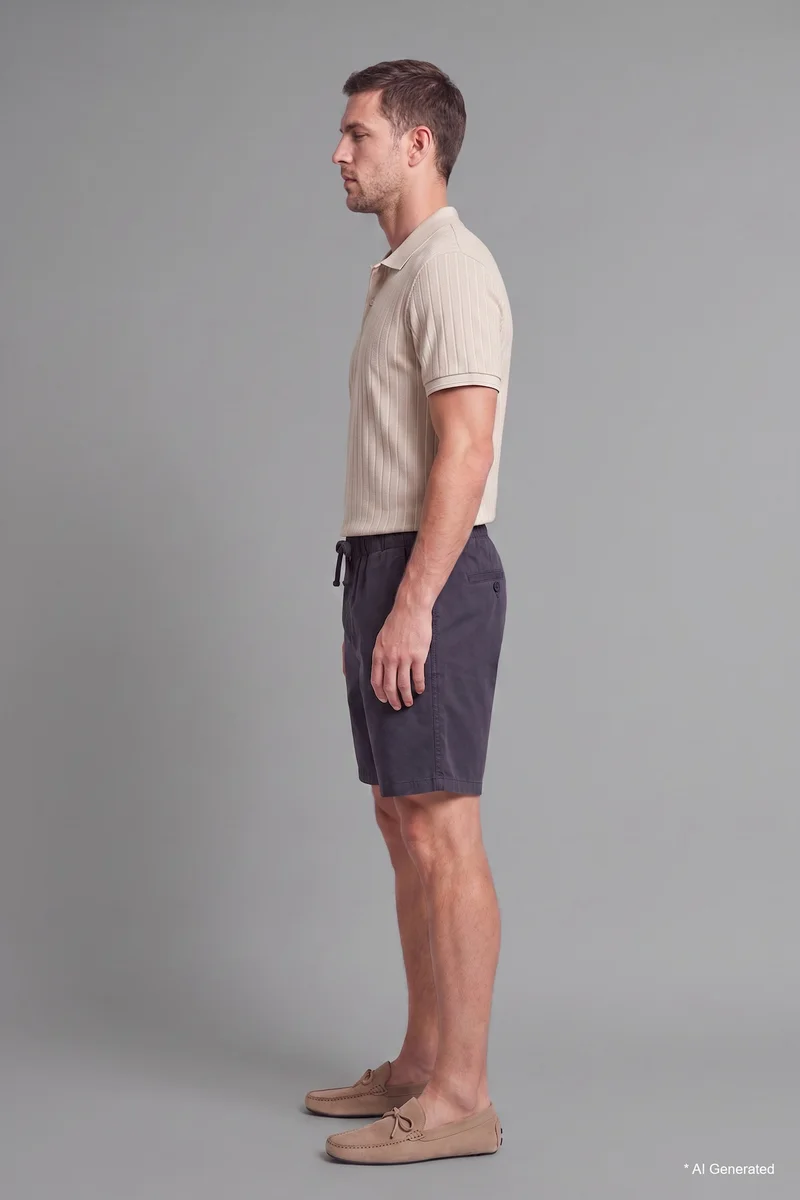 ديفاكتو Relaxed Fit Beige Ultra Soft Bermuda Shorts