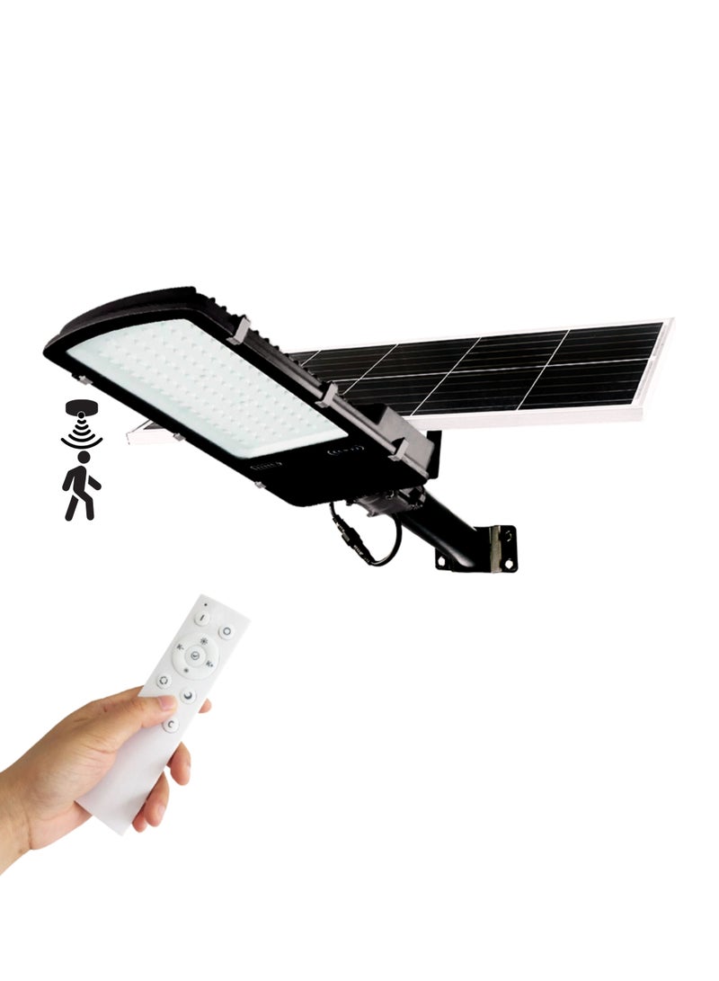 Vmax Solar LED Street Light 500W Outdoor | Remote Control | Wide Angle Motion Sensor | 6500K Bright White Dusk to Dawn Illumination | 50000MAh Battery | IP65 Waterproof | 2300 LM | Commercial, Parking Lot - Image 1