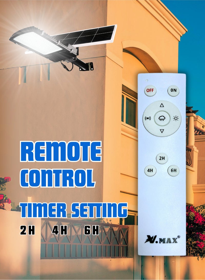 Vmax Solar LED Street Light 500W Outdoor | Remote Control | Wide Angle Motion Sensor | 6500K Bright White Dusk to Dawn Illumination | 50000MAh Battery | IP65 Waterproof | 2300 LM | Commercial, Parking Lot - Image 3