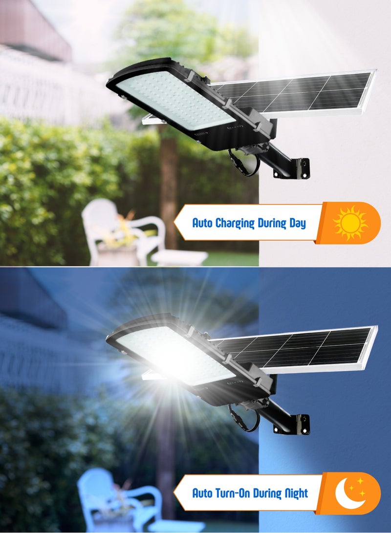 Vmax Solar LED Street Light 500W Outdoor | Remote Control | Wide Angle Motion Sensor | 6500K Bright White Dusk to Dawn Illumination | 50000MAh Battery | IP65 Waterproof | 2300 LM | Commercial, Parking Lot - Image 5