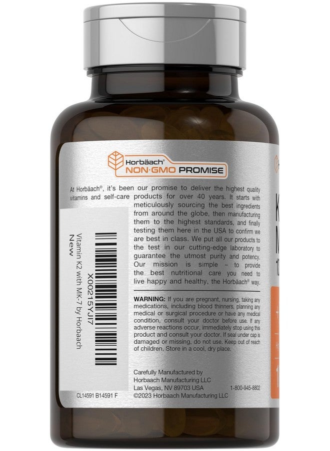 Horbaach Horbäach Vitamin D3 K2 | 5000iu of Vitamin D & 100mcg MK-7 Complex | 180 Softgel Capsules | Non-GMO & Gluten Free Supplement - Image 3