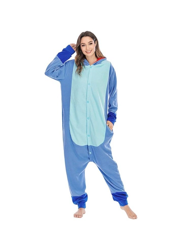 Adults Unisex Onesie Costumes Animal Cosplay Pajamas,blue  - Image 5