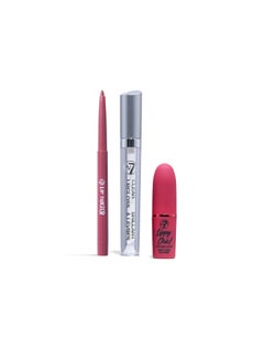 W7 W7 Lippy Essentials  3 Piece Set  Lipstick Lip Liner  Gloss  Pink 