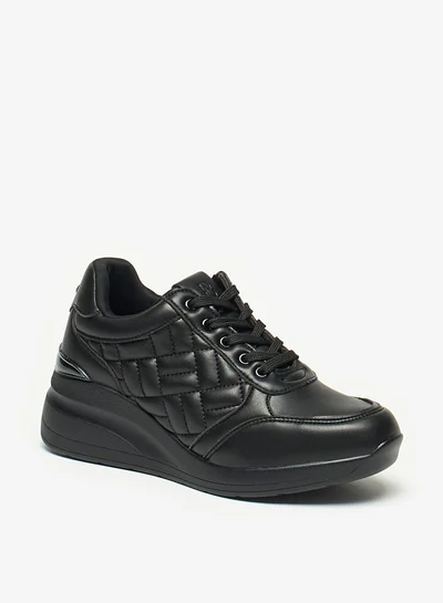 فلورا بيلا من شو إكسبرس Panelled Wedge High Cut Sneakers with Lace-Up Closure