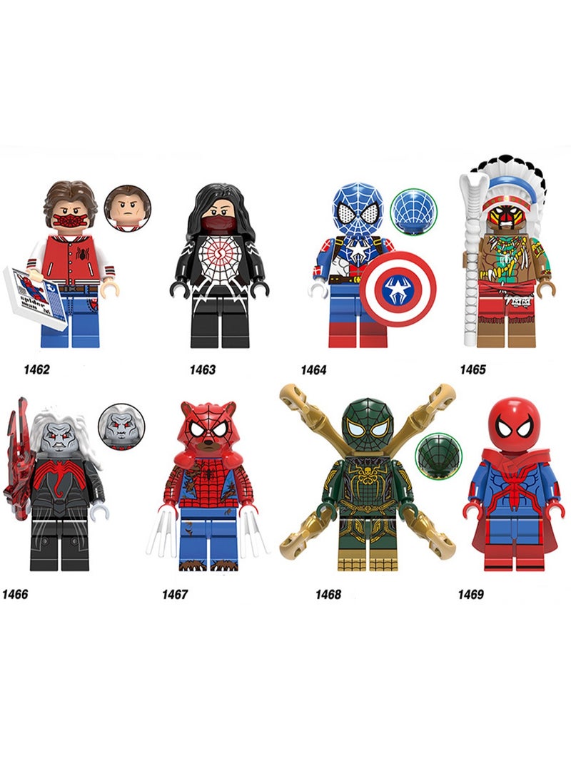 سبايدر مان مجموعة ألعاب مكعبات البناء التعليمية للأطفال من سلسلة سبايدر هيرو مكونة من 8 قطع للأولاد، حقيبة هدايا - Image 1