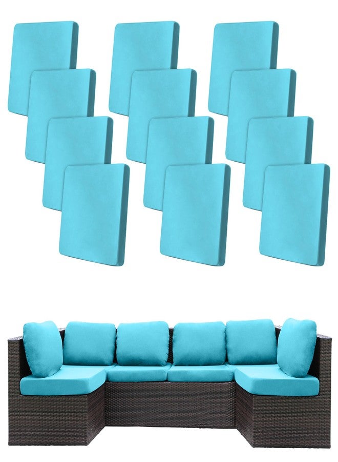 BIETYONE 12Pcs Stretch Patio Cushion Covers, Outdoor Couch Cushion Covers, Replacement, Outdoor Sofa Covers, Patio Slipcovers, Couch Cover, Washable Furniture Cover (Sky Blue, Cover Only) - Image 1