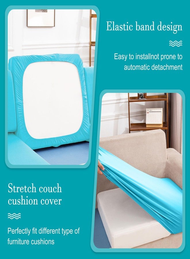 BIETYONE 12Pcs Stretch Patio Cushion Covers, Outdoor Couch Cushion Covers, Replacement, Outdoor Sofa Covers, Patio Slipcovers, Couch Cover, Washable Furniture Cover (Sky Blue, Cover Only) - Image 5