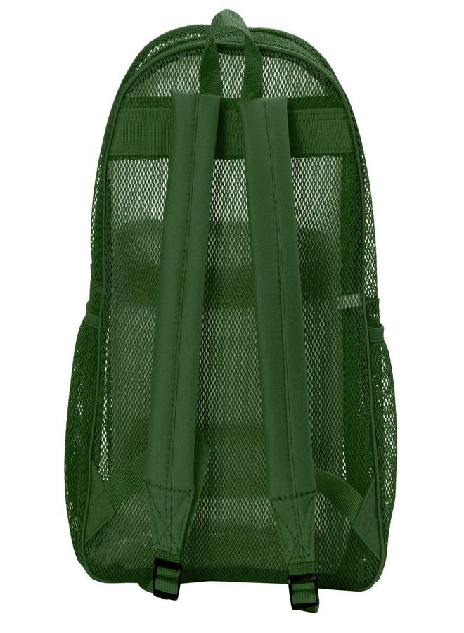 K-Cliffs Heavy Duty Mesh Backpack Quality Classic Student Net Bookbag Durable See Through Simple Netting Daypack Deluxe Basic School Bag Green - Image 4