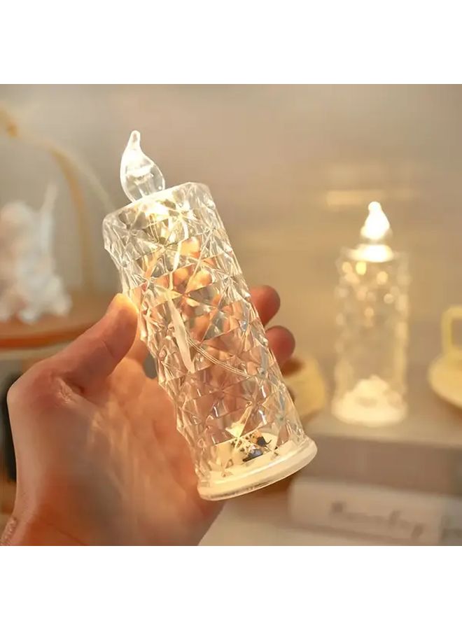 Romantic Rose LED Candle Light With Base Battery Powered Realistic Flameless Candle For Valentine Wedding Christmas Party - Image 4