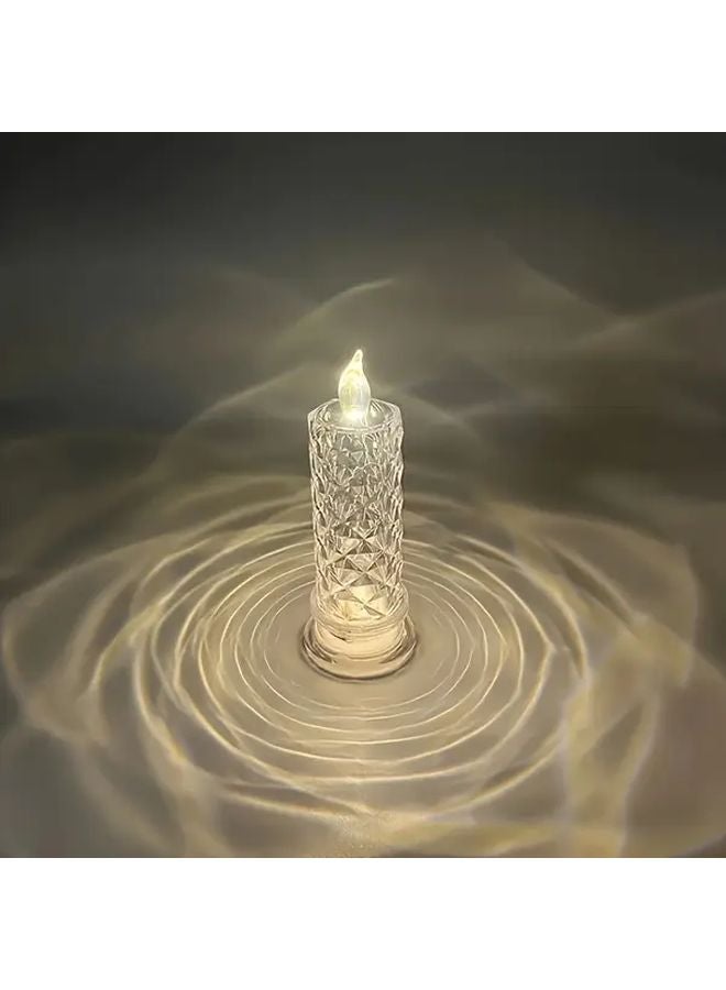 Romantic Rose LED Candle Light With Base Battery Powered Realistic Flameless Candle For Valentine Wedding Christmas Party - Image 1