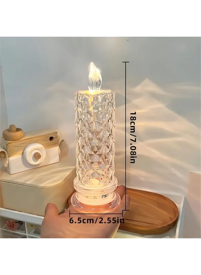 Romantic Rose LED Candle Light With Base Battery Powered Realistic Flameless Candle For Valentine Wedding Christmas Party - Image 3