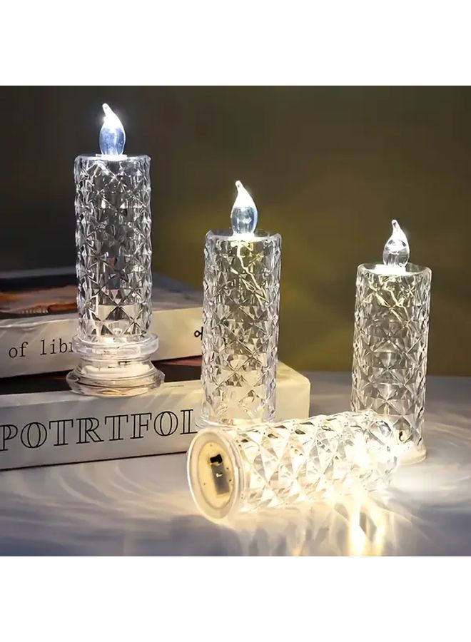 Romantic Rose LED Candle Light With Base Battery Powered Realistic Flameless Candle For Valentine Wedding Christmas Party - Image 2