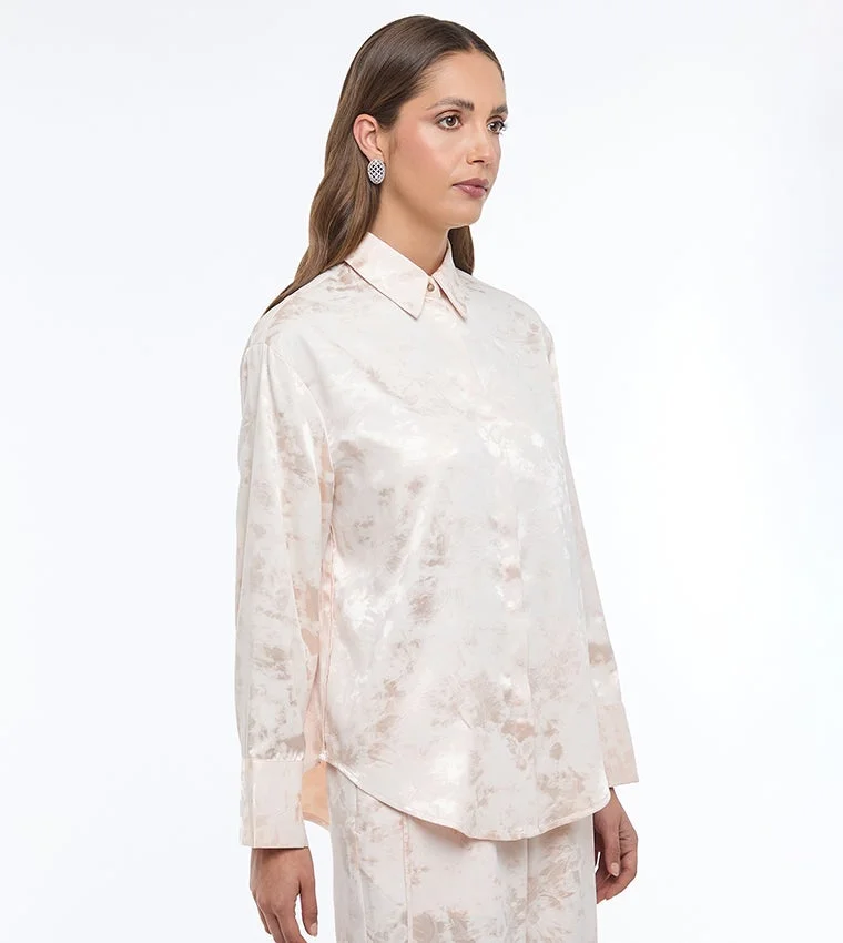 بي سي بي جي BCBG-JAQUARD SATIN SHIRT