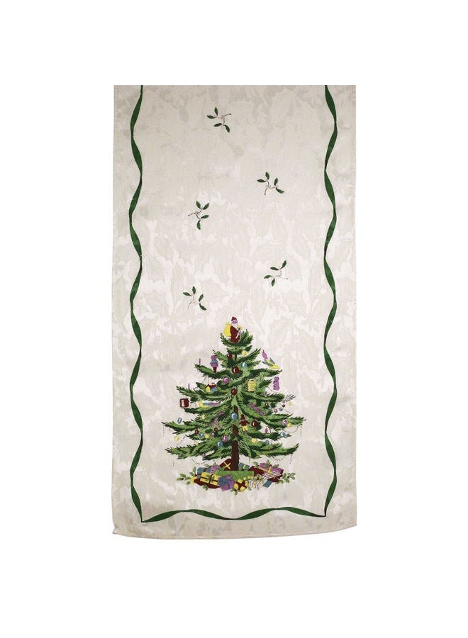Spode Table Runner, Holiday Kitchen Accessories, Holiday Home Decor (Spode Christmas Tree Collection, 14" x 72") - Image 1
