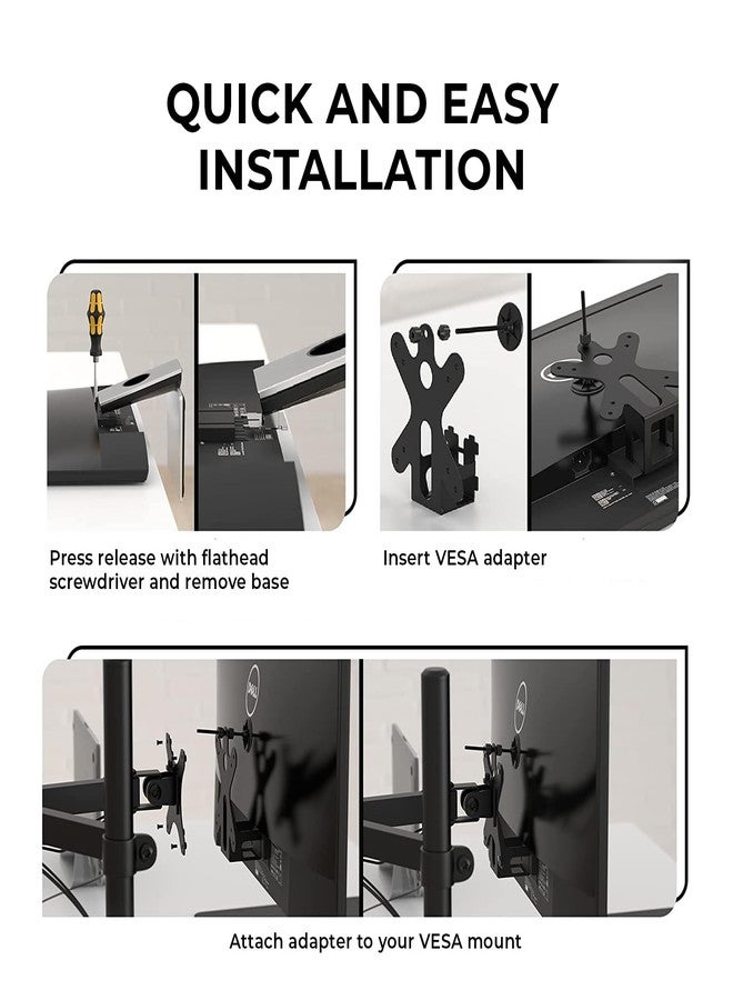 HumanCentric VESA Mount Adapter Compatible with Dell Monitors SE2416HX, SE2717HX, SE2717HR, SE2717H, S2216M, S2216H, SE2716H, SE2216H, SE2417HG SE2416H S2216H and More, 75x75 and 100x100mm Patterns - Image 5