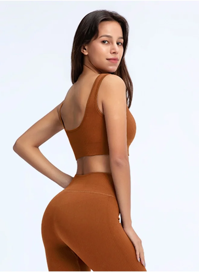 كون.يوغا KAWN YOGA Womens U Back Sports Bra - Padded Low Impact Workout Yoga Bra with Removable Built in Bra