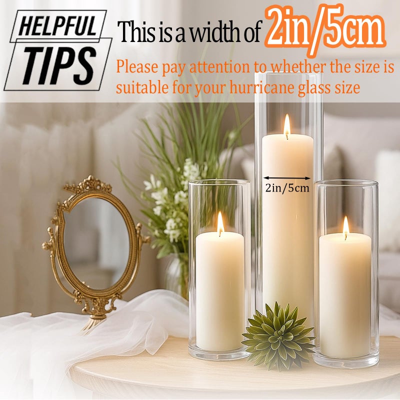 Veiuwa 36 Pcs White Pillar Candles Bulk Setï¼Œ2x3 2x6 2x8 Inch - 12 Each Sizeï¼ŒHurricane Candlesï¼ŒDripless Unscented Smokelessï¼ŒGives You a Better Atmosphere When Organizing an Event Party. - Image 3