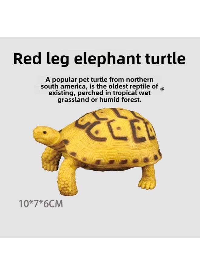 Simulation Solid Static Tortoise Model Children's Cognitive Elephant Turtle Turtle Amphibious Animal Ornaments Hand-made Direct Sales-Color:S609 Red Leg Elephant Turtle