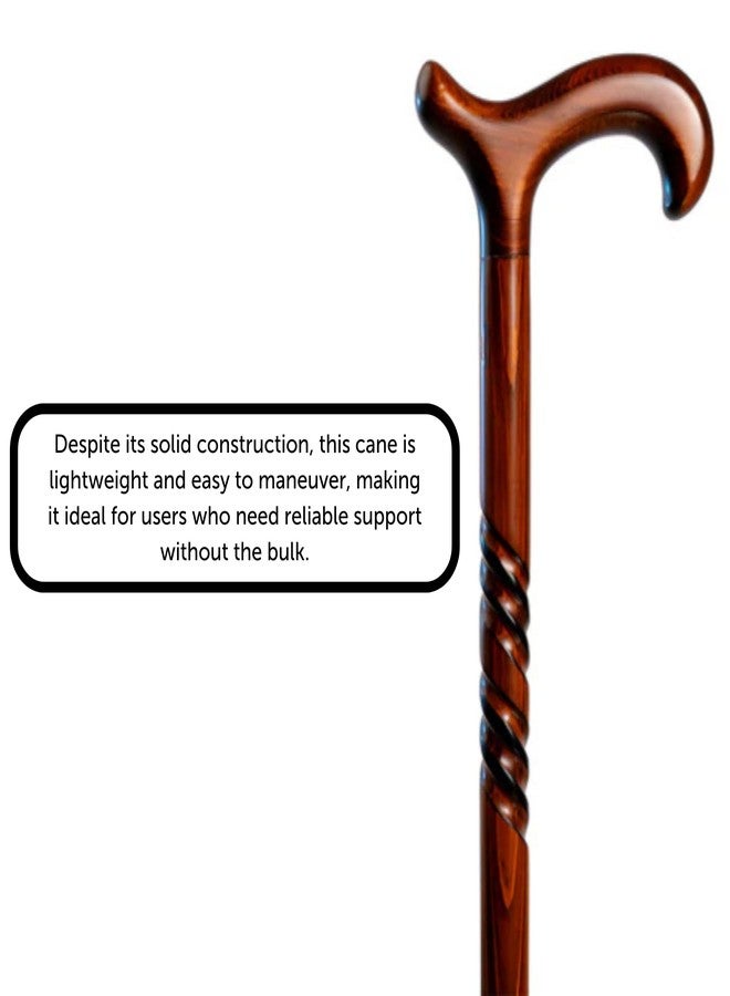 WC Wood Walking Canes - Triple Twist Derby - 36" Long - Premium Wood - Image 4