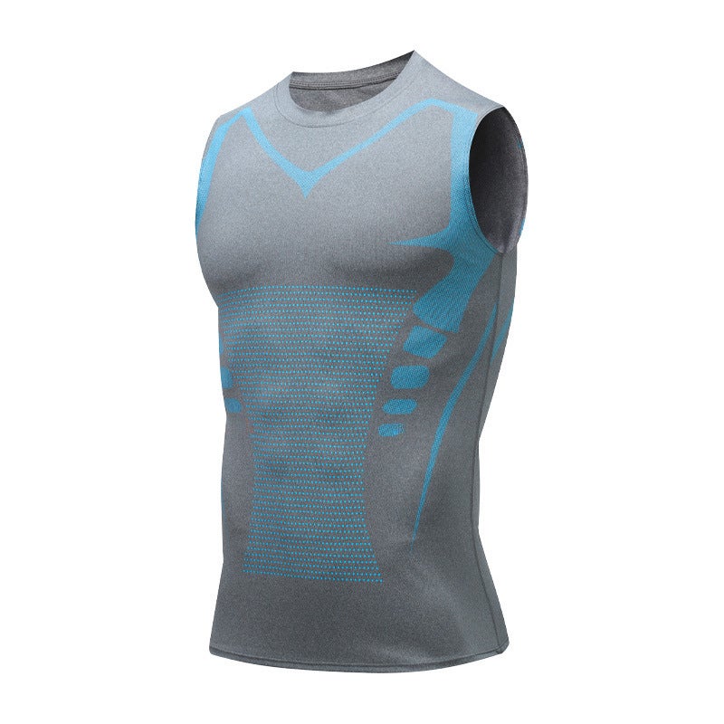 Generic Mens Athletic Compression Tank Top Quick-Dry Basketball Gym Sleeveless 806 gray 