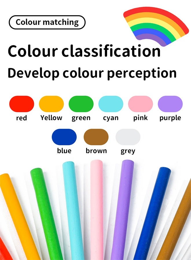 ملقط لعبة مونتيسوري خشبية - تركيب الأشكال والألوان مع تروس ودلو تخزين، ألعاب تعليمية آمنة للأطفال من 1-3 سنوات - Image 3