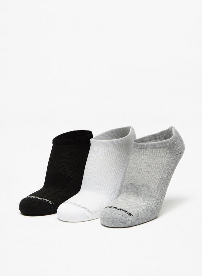 SKECHERS Logo Print Ankle Length Sports Socks - Set of 3 - Image 1