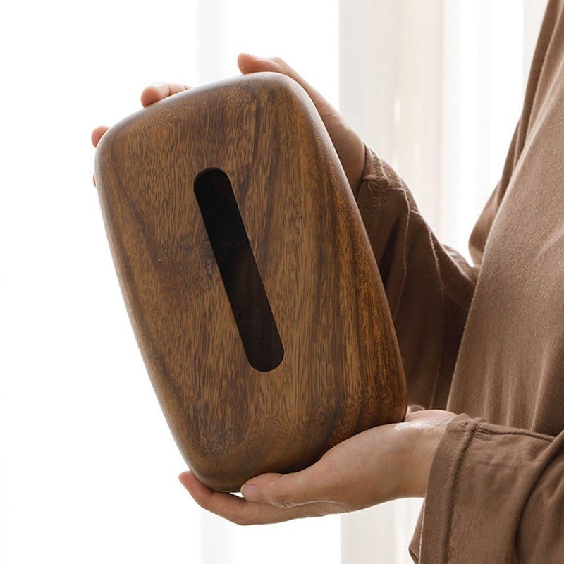 Wooden Tissue Box: 22 X 14 X 6 Cm Walnut Coffee - Dual-Functional Tissue Holder Napkin Dispenser for Bedroom Dining Room Home Decor - Image 4