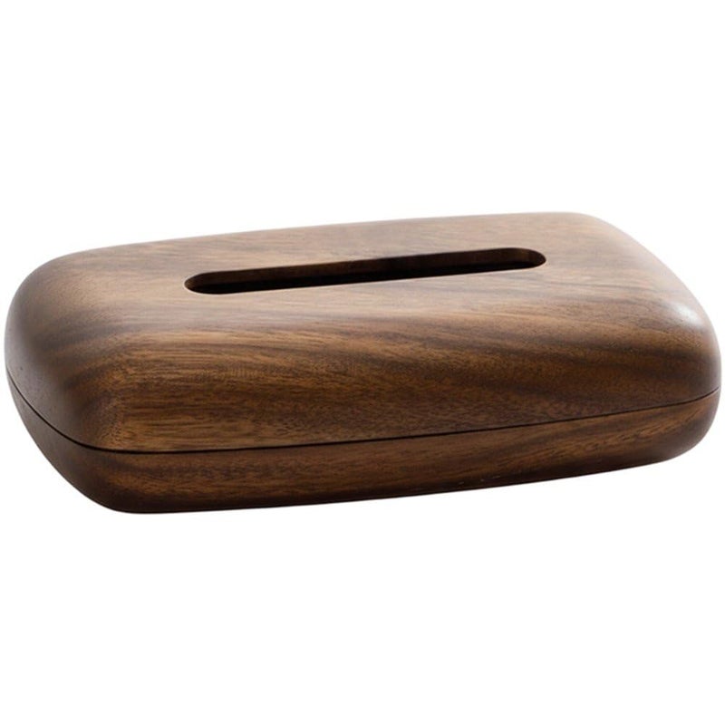 Wooden Tissue Box: 22 X 14 X 6 Cm Walnut Coffee - Dual-Functional Tissue Holder Napkin Dispenser for Bedroom Dining Room Home Decor - Image 1