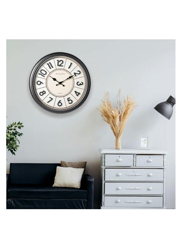 Raxoom ساعة حائط تاهيتكا، 40 سم، دائرية مع أرقام ثلاثية الأبعاد، ساعة حائط كبيرة صامتة، تعمل بالبطارية، ديكور حديث للمنزل، المكتب، وغرفة المعيشة - Image 3