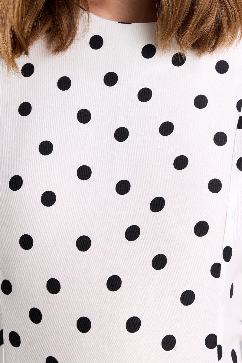 DeFacto Beige Woman Polka Dot Sleeveless Midi Dress Casual - Image 5