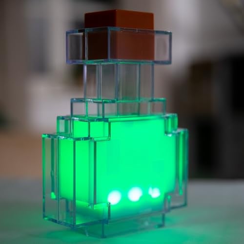 Phoenix Minecraft: LED Night Lamp - Potion - 7" Night Light w/ 8 Color Modes, Shake for Color Change, Illuminate Up to 6hrs, USB, Game Themed Decor, Licensed - Image 2