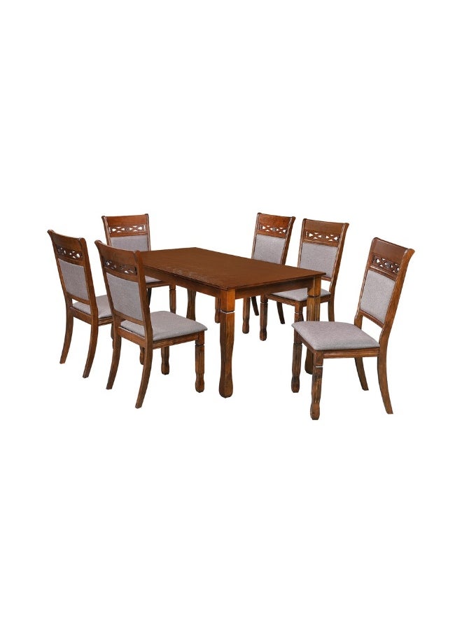 ROYALOAK Johor Wooden 6 Seater Dining Table with Veneer Finish (160 x 76.5 x 90cm)  - Image 1