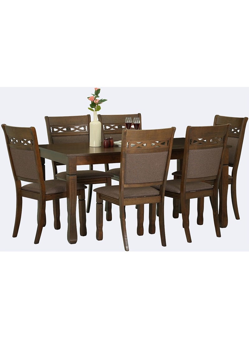 ROYALOAK Johor Wooden 6 Seater Dining Table with Veneer Finish (160 x 76.5 x 90cm) - Image 4
