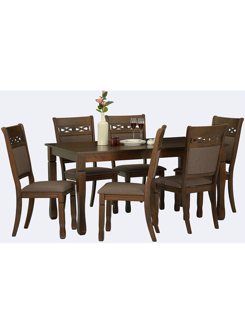 ROYALOAK Johor Wooden 6 Seater Dining Table with Veneer Finish (160 x 76.5 x 90cm) - Image 2