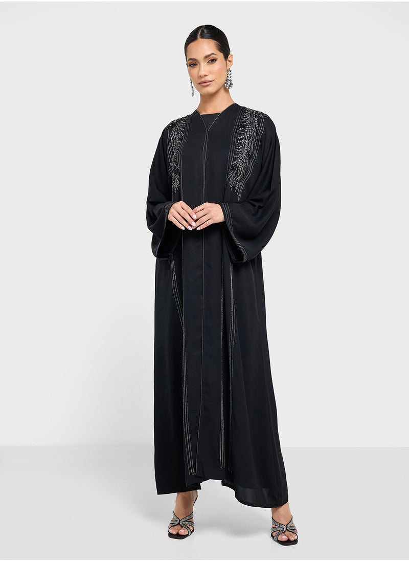 hayas closet Embellished Flared Sleeve Abaya  - Image 5
