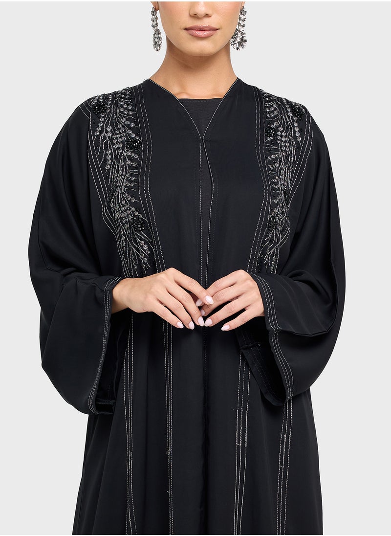 hayas closet Embellished Flared Sleeve Abaya  - Image 3