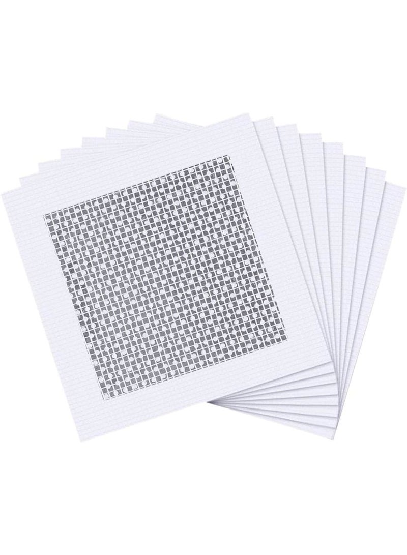 Cobest Fiberglass Wall Repair Patch Kit, 8 PCS Drywall Plaster Screen Patch for Covering Cracks Holes Blemishes on Vinyl Siding Fence, Aluminum Self Adhesive Patches for Drywall Plasterboard (White) - Image 1