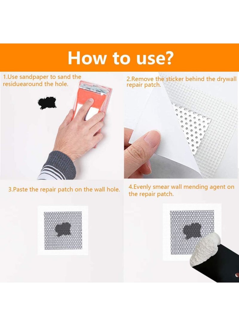 Cobest Fiberglass Wall Repair Patch Kit, 8 PCS Drywall Plaster Screen Patch for Covering Cracks Holes Blemishes on Vinyl Siding Fence, Aluminum Self Adhesive Patches for Drywall Plasterboard (White) - Image 5