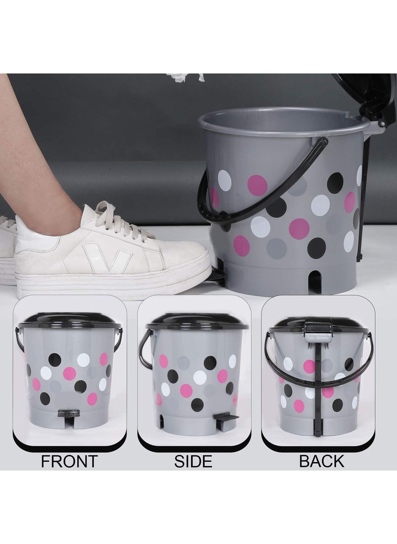 AIR O MATIC AIR O MATIC New Modern Lightweight Pedal Dustbin for Home and Office 12 L GREY PINK  - Image 2