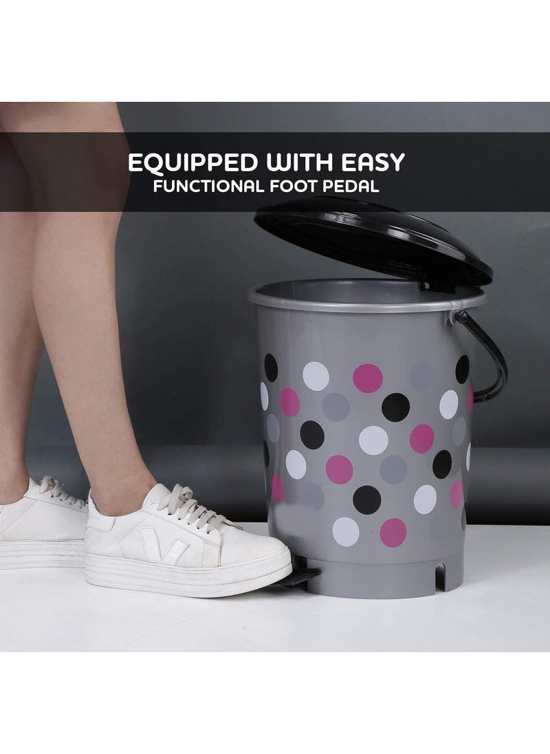 AIR O MATIC AIR O MATIC New Modern Lightweight Pedal Dustbin for Home and Office 12 L GREY PINK  - Image 3