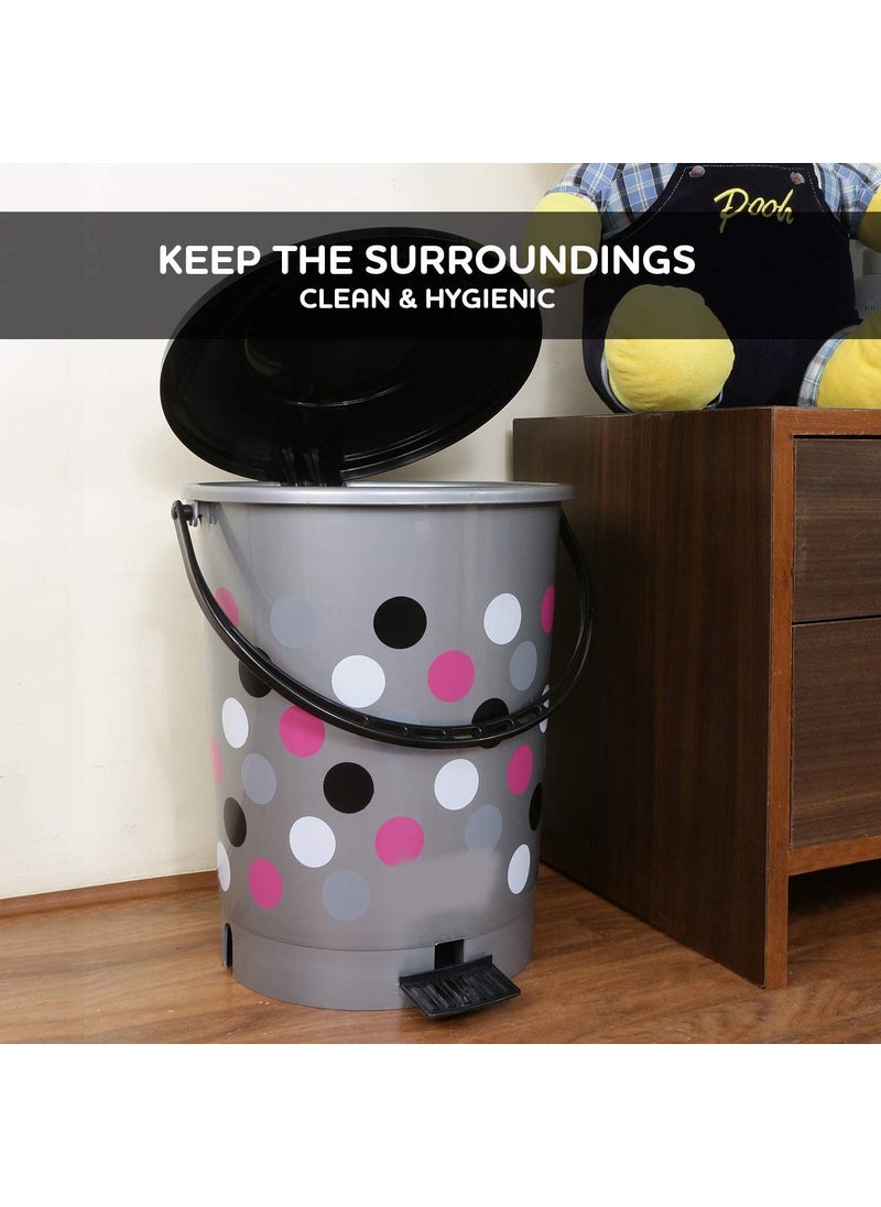 AIR O MATIC AIR O MATIC New Modern Lightweight Pedal Dustbin for Home and Office 12 L GREY PINK  - Image 5
