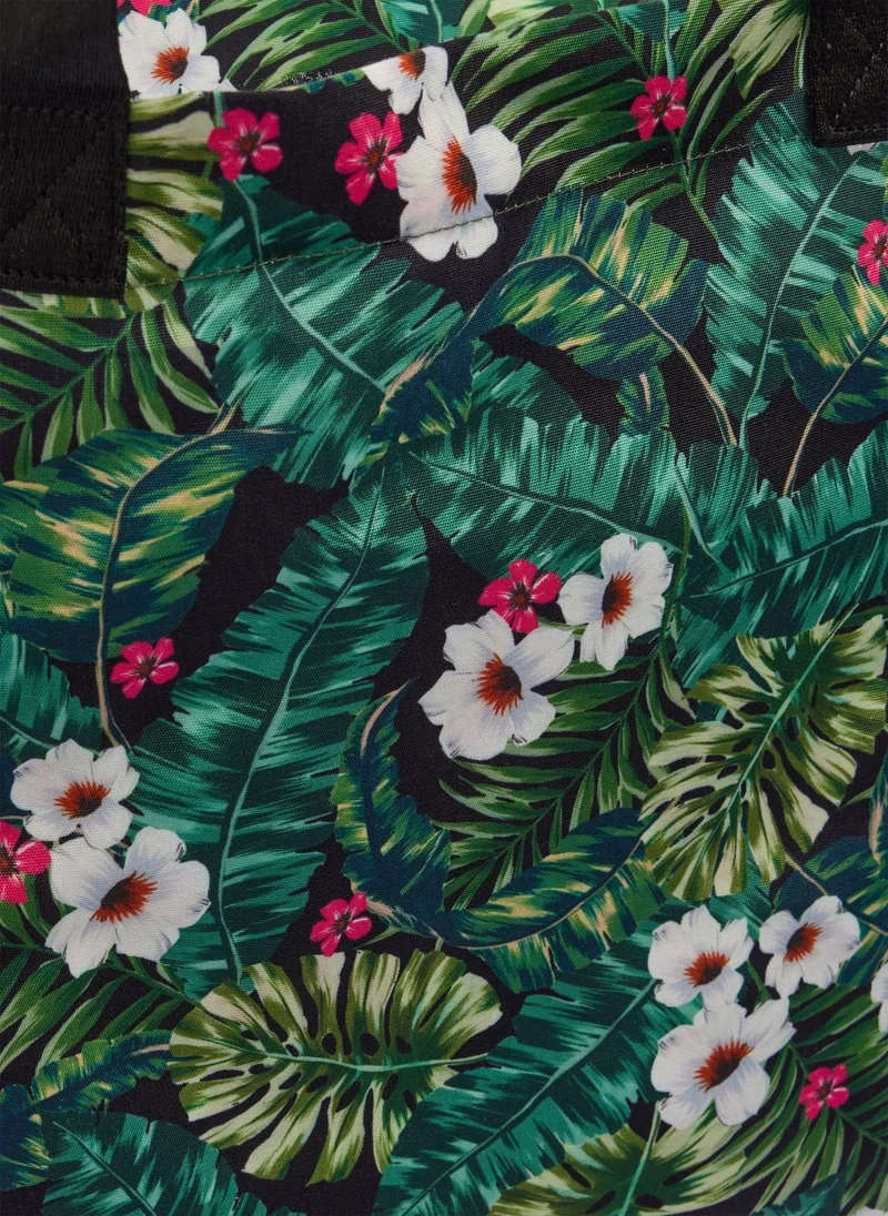 Matalan Green Tropical Floral Beach Bag