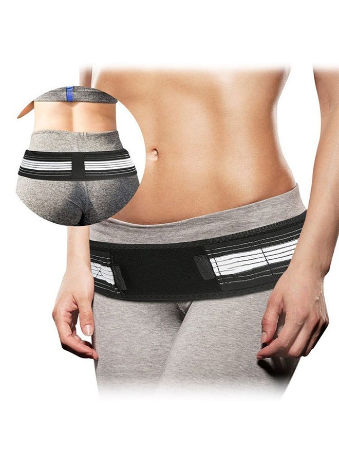 Sacroiliac Joint Hip Belt, Postpartum Waist Belt Hip Lifting Hip Cinching Breathable Belt, Pelvic Forward Tilt Pain Relief Correction Band - Black - Image 1