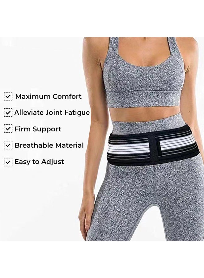Sacroiliac Joint Hip Belt, Postpartum Waist Belt Hip Lifting Hip Cinching Breathable Belt, Pelvic Forward Tilt Pain Relief Correction Band - Black - Image 3